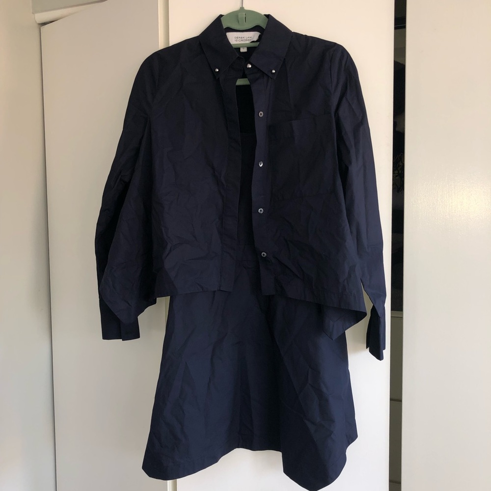 10 Crosby Derek Lam dress with shirt overlay